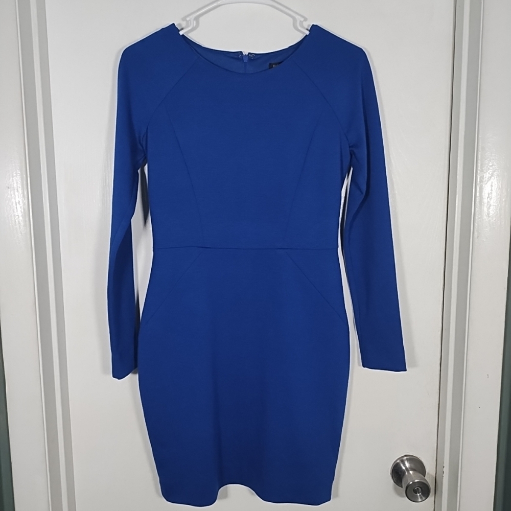 Banana Republic Mini Dress Womens 2P Lined Blue Long Sleeve Cocktail NWT